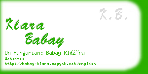 klara babay business card